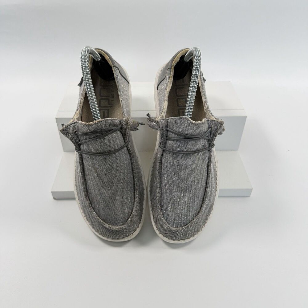 Hey Dude Wendy Stretch Sparkling Gray Slip On Loafers Shoes Size 9 - Picture 5 of 9